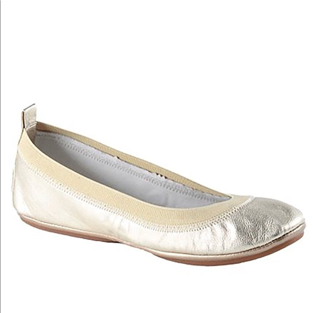 NWOB Yosi Samra Gold Ballet Flats